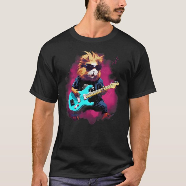 Camiseta Punk Rock Guitar Guinea Pig Guitarist (Anverso)