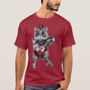Camiseta Punk Rock Hamster Jugando Guitarra Eléctrica