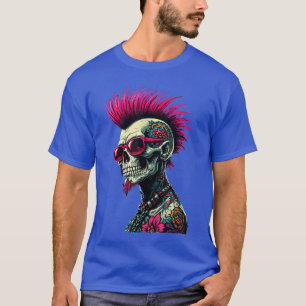 Camiseta Punk Rock Mohawk de Esqueleto para Niños Pequeños