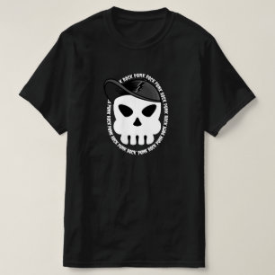 Camiseta Punk Rock Music Skull Cap Rocker White Lightning