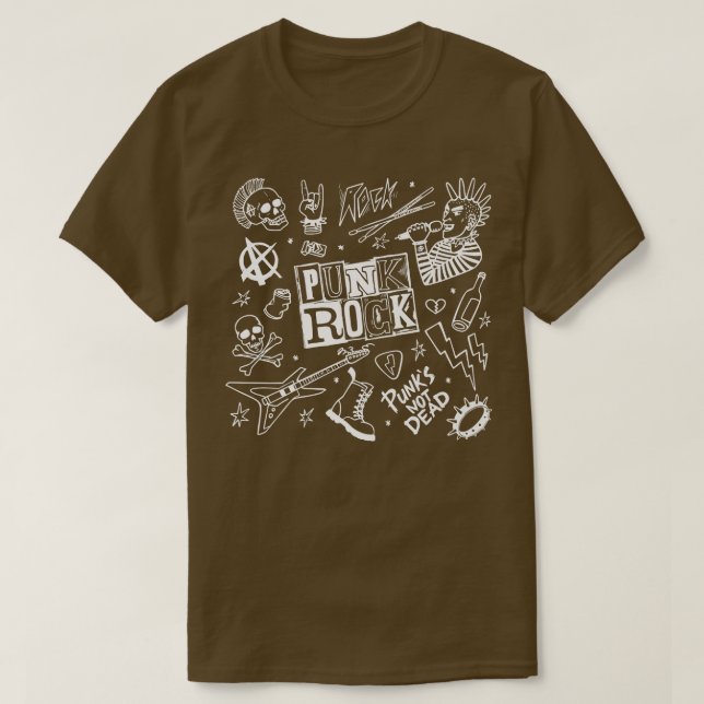 Camiseta Punk Rock On Rock Star Buddy Concert Skeleton Hand (Diseño del anverso)