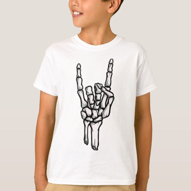 Camiseta Punk Rock Skeleton Guay Rocker Halloween Halloween (Anverso)
