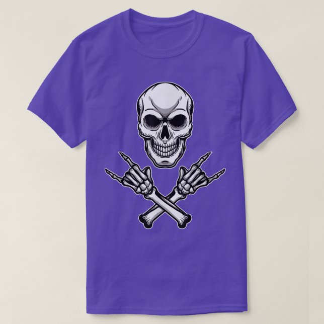 Camiseta Punk Rock Skeleton Heavy Metalizado Rock And Roll (Diseño del anverso)