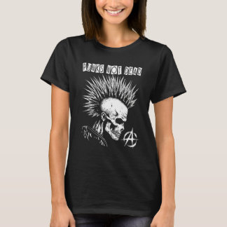 Camiseta Punk Rock Skull Skeleton Mohawk Mohican  Punks Not