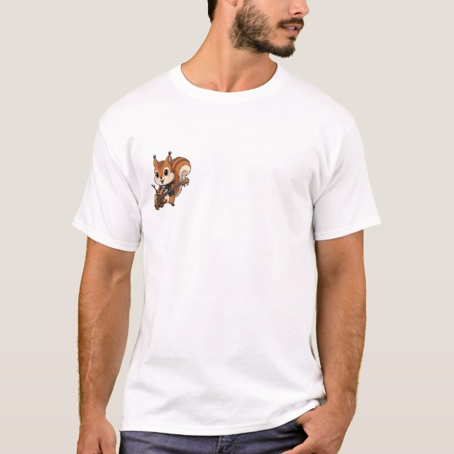 Camiseta Punk Rock Squirrel Playing Acorn Guitar (Anverso)