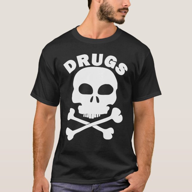 Camiseta Punk Skull and Bones Drug Skate (Anverso)
