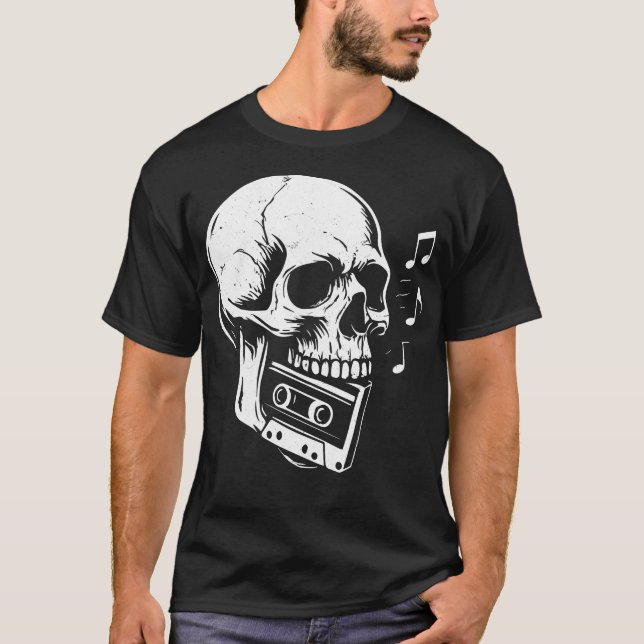 Camiseta Punk Skull Cassette Black (Anverso)