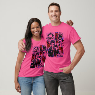 Camiseta Punk Skull Riot Streetwear Gráfica Neon