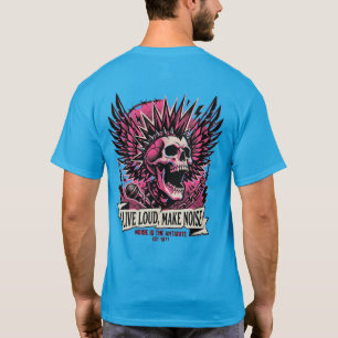 Camiseta Punk Skull Rock Street Suena Fuerte Haz R