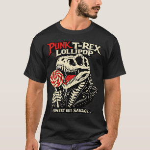 Camiseta Punk T-Rex Piruleta - Dulce Pero Salvaje