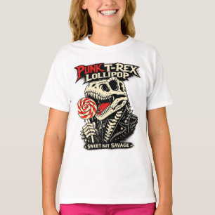 Camiseta Punk T-Rex Piruleta - Dulce Pero Salvaje