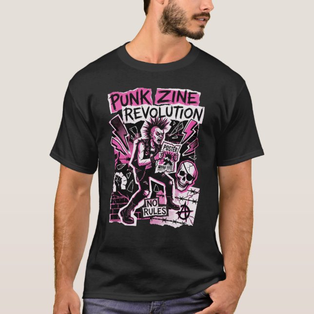 Camiseta Punk Zine Revolution – No Master No Rules (Anverso)