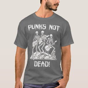 Camiseta Punks de esqueleto de rock de punk no muertos