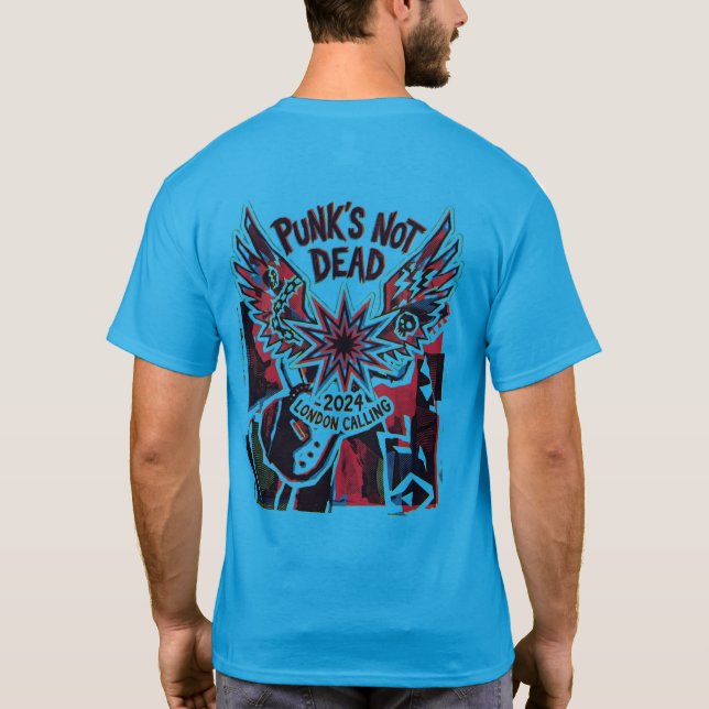 Camiseta Punks Not Dead 2024 Londres Llamando Punk (Reverso)