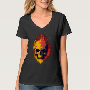 Camiseta Punks Not Dead Cráneo Edición Color Bandera Españo