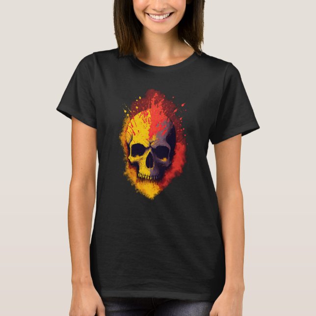 Camiseta Punks Not Dead Skull Spanish Flag Colour Edition (Anverso)