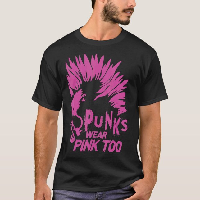 Camiseta Punks usan rosado para Gótico concierto de rock Me (Anverso)