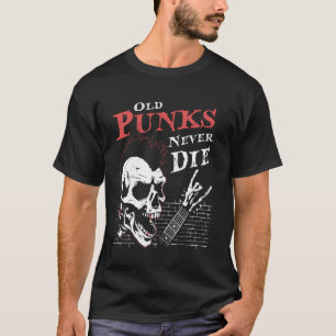 Camiseta Punks viejos nunca mueren - Skull Punk Rock Guitar