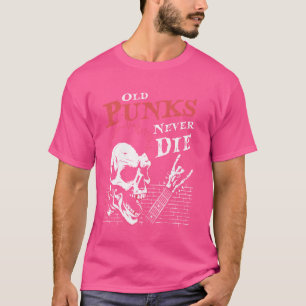 Camiseta Punks viejos nunca mueren - Skull Punk Rock Guitar