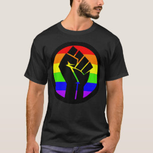 Camiseta Puño arcoiris del orgullo gay 