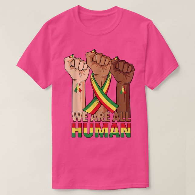 Camiseta Puño De Mano Todos Somos Humanos Mes De Historia N (Diseño del anverso)