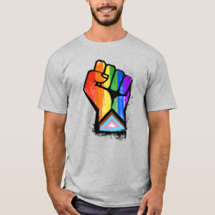 CAMISETA PUÑO DE ORGULLO PROGRESISTA LGBTQ
