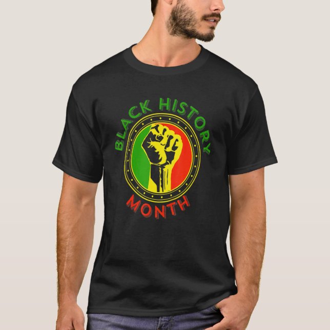 Camiseta Puño De Poder Del Orgullo Africano Para La Histori (Anverso)