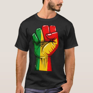 Camiseta Puño de Poder Negro Bandera Panafricana Alzada Org