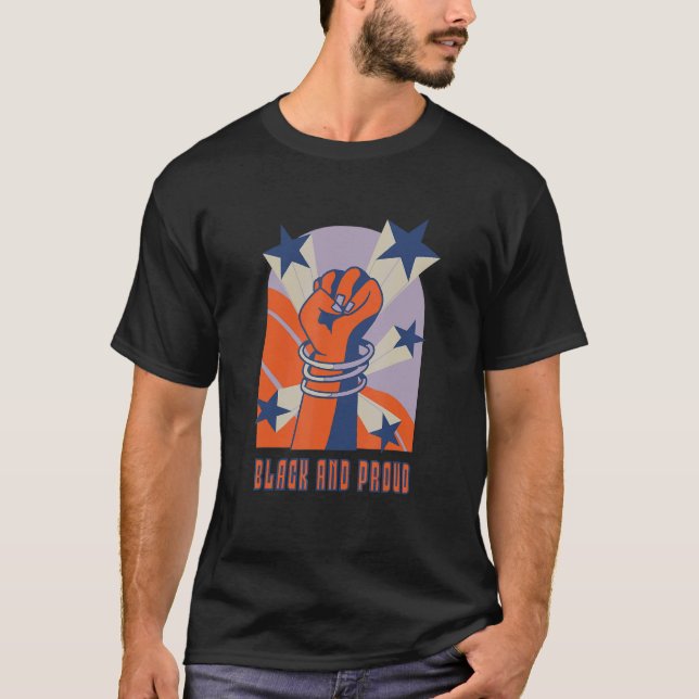 Camiseta Puño de poder negro creativo y orgulloso (Anverso)