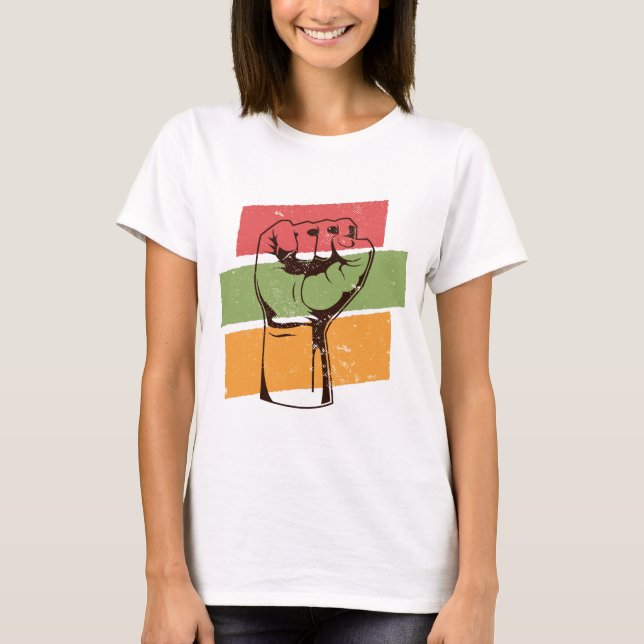 Camiseta Puño de Poder Negro de BLM (Anverso)