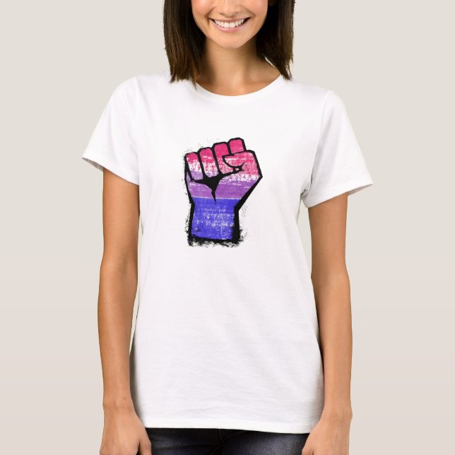 Camiseta Puño de protesta bisexual (Anverso)