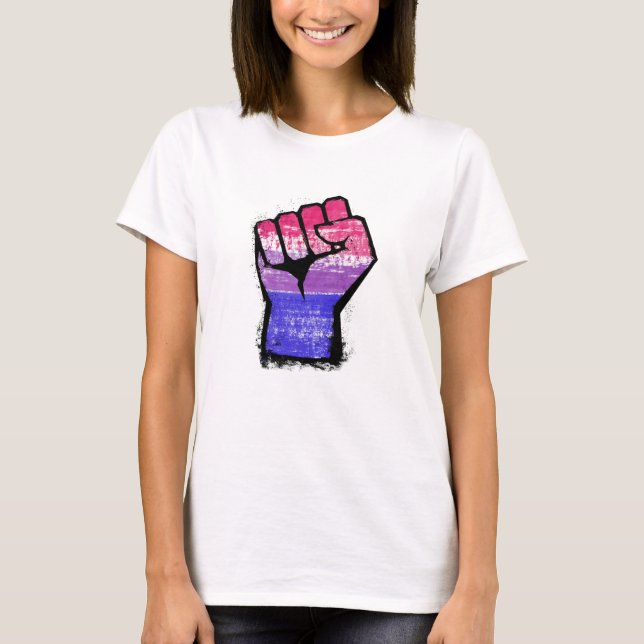 Camiseta Puño de protesta bisexual (Anverso)