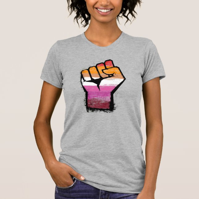Camiseta Puño de protesta lésbica (Anverso)