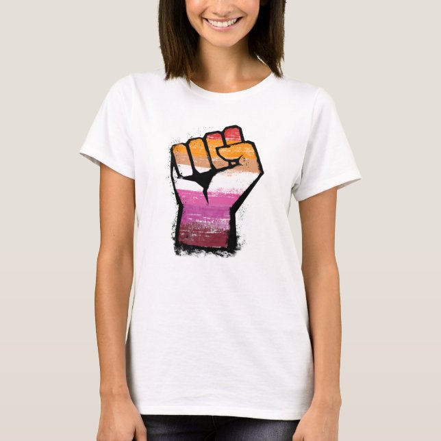 Camiseta Puño de protesta lésbica (Anverso)