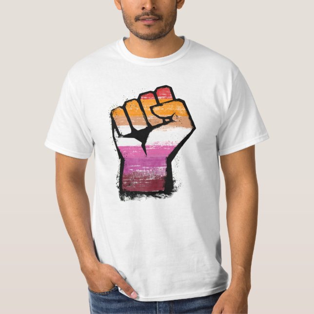 Camiseta Puño de protesta lésbica (Anverso)