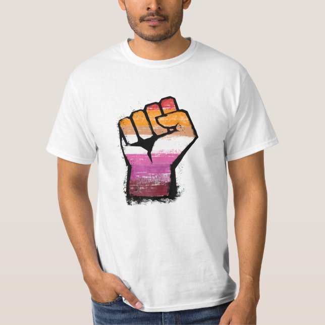 Camiseta Puño de protesta lésbica (Anverso)