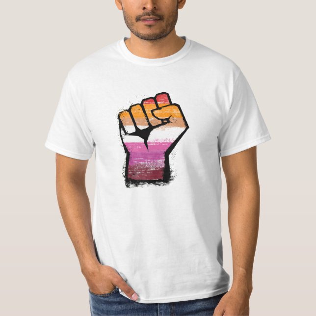 Camiseta Puño de protesta lésbica (Anverso)