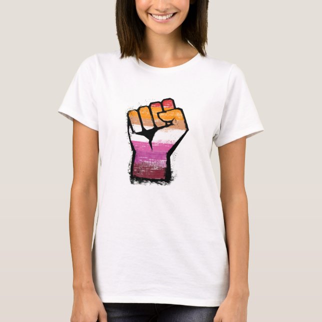 Camiseta Puño de protesta lésbica (Anverso)
