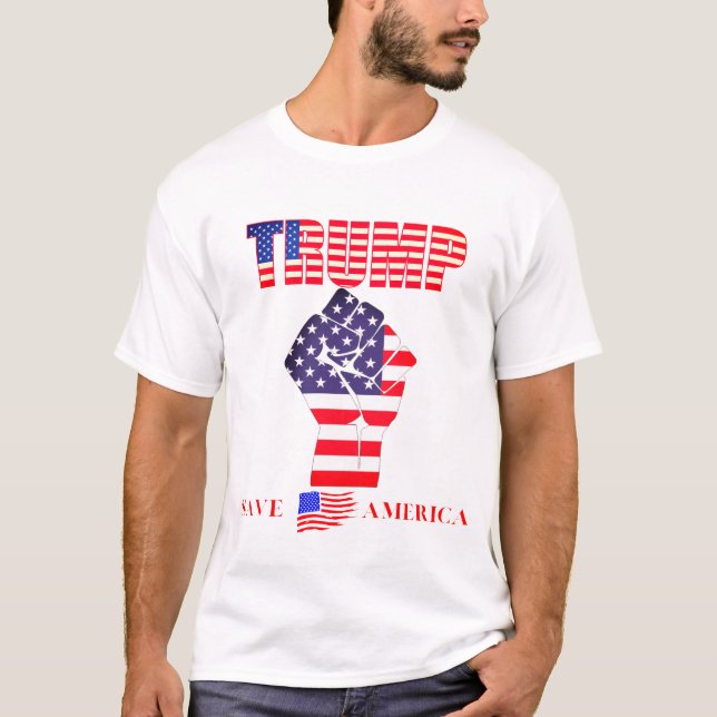 Camiseta Puño de Trump en Air America Guerra Civil Azul roj (Anverso)