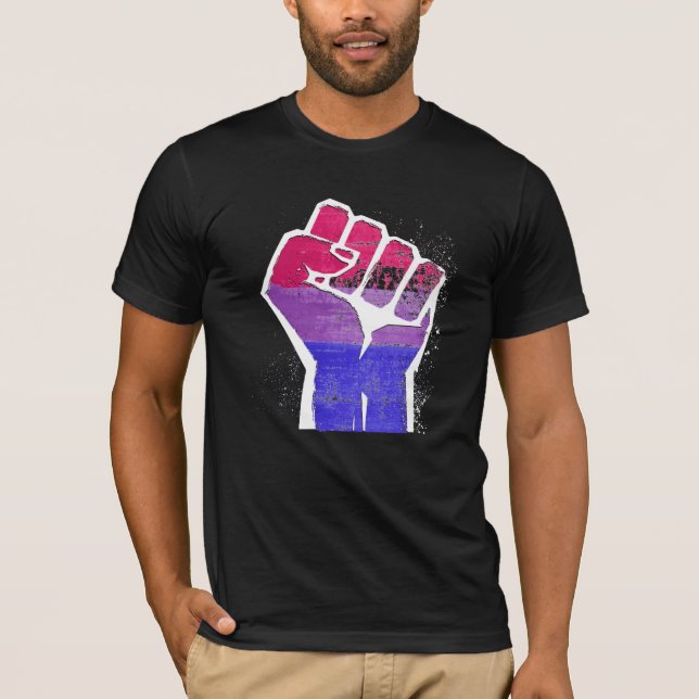 Camiseta Puño del Orgullo Bisexual (Anverso)