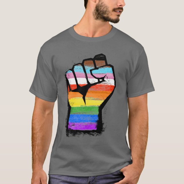 Camiseta Puño del Orgullo del Progreso Inclusivo (Anverso)