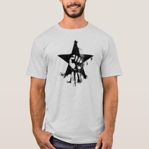Camiseta Puño del poder del esque de la pintada con la