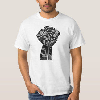 Camiseta Puño del poder del negro de la vida del laberinto