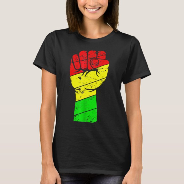 Camiseta Puño en Mes de Historia Negra para Mujeres Hombres (Anverso)