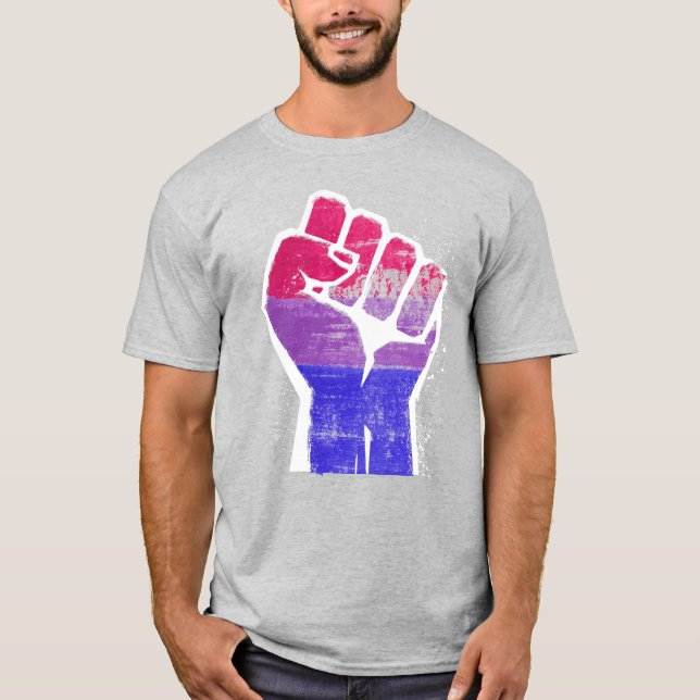 Camiseta Puño Orgullo Bisexual (Anverso)