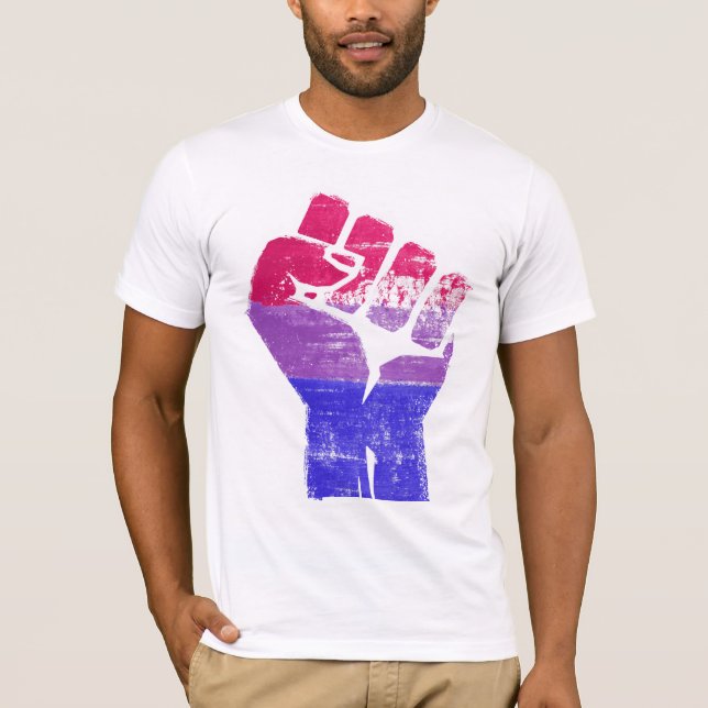 Camiseta Puño Orgullo Bisexual (Anverso)