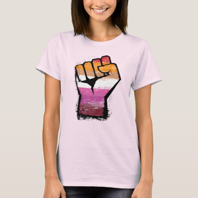 Camiseta Puño Orgullo Lésbico (Anverso)