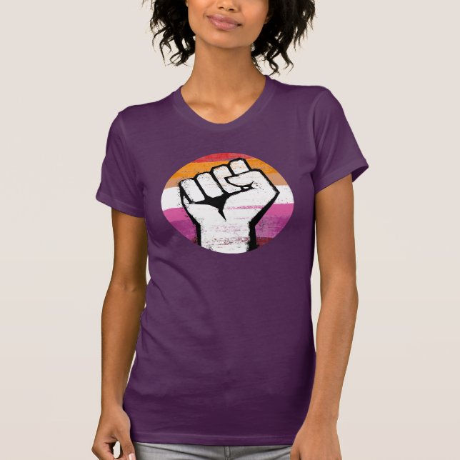 Camiseta Puño Orgullo Lésbico (Anverso)