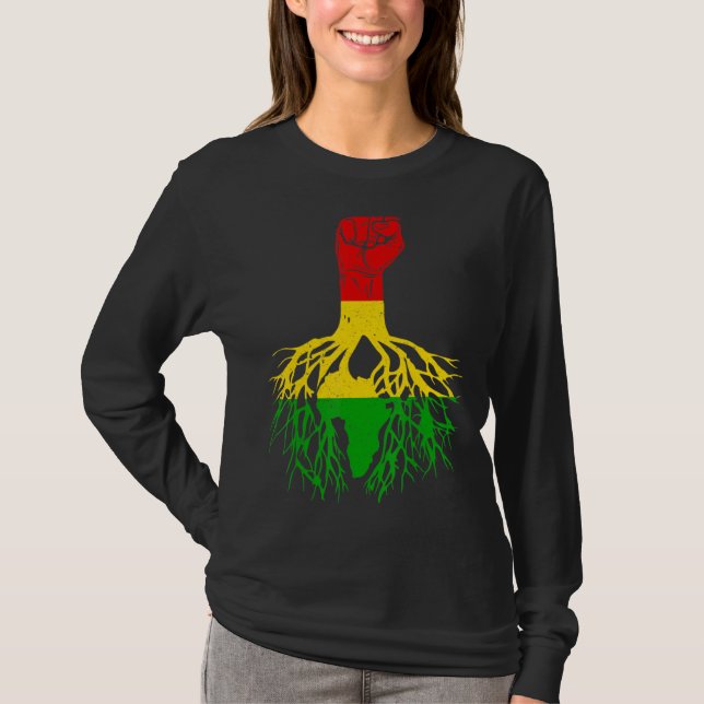 Camiseta Puño Poderoso Reina del Melanina Rey Negro África  (Anverso)