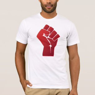 Camiseta Puño rojo aumentado de la pendiente